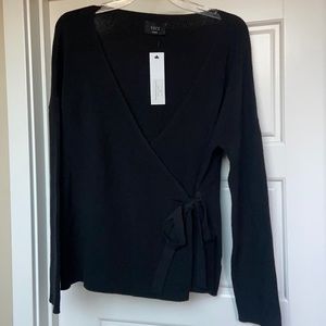 Black wrap sweater
